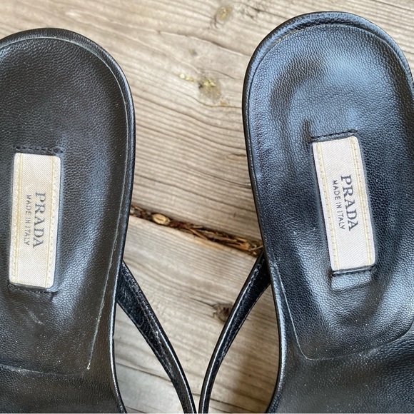 Vintage Prada Sling Back Heels Calzature Donna Black Size 36 - Picture 8 of 11